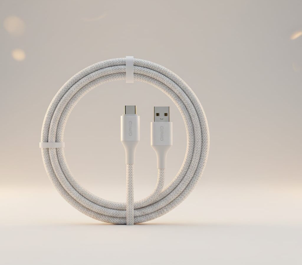 Cabo Dual Armor Tipo C USB-A 1M 18W Nylon Balístico Branco Gshield