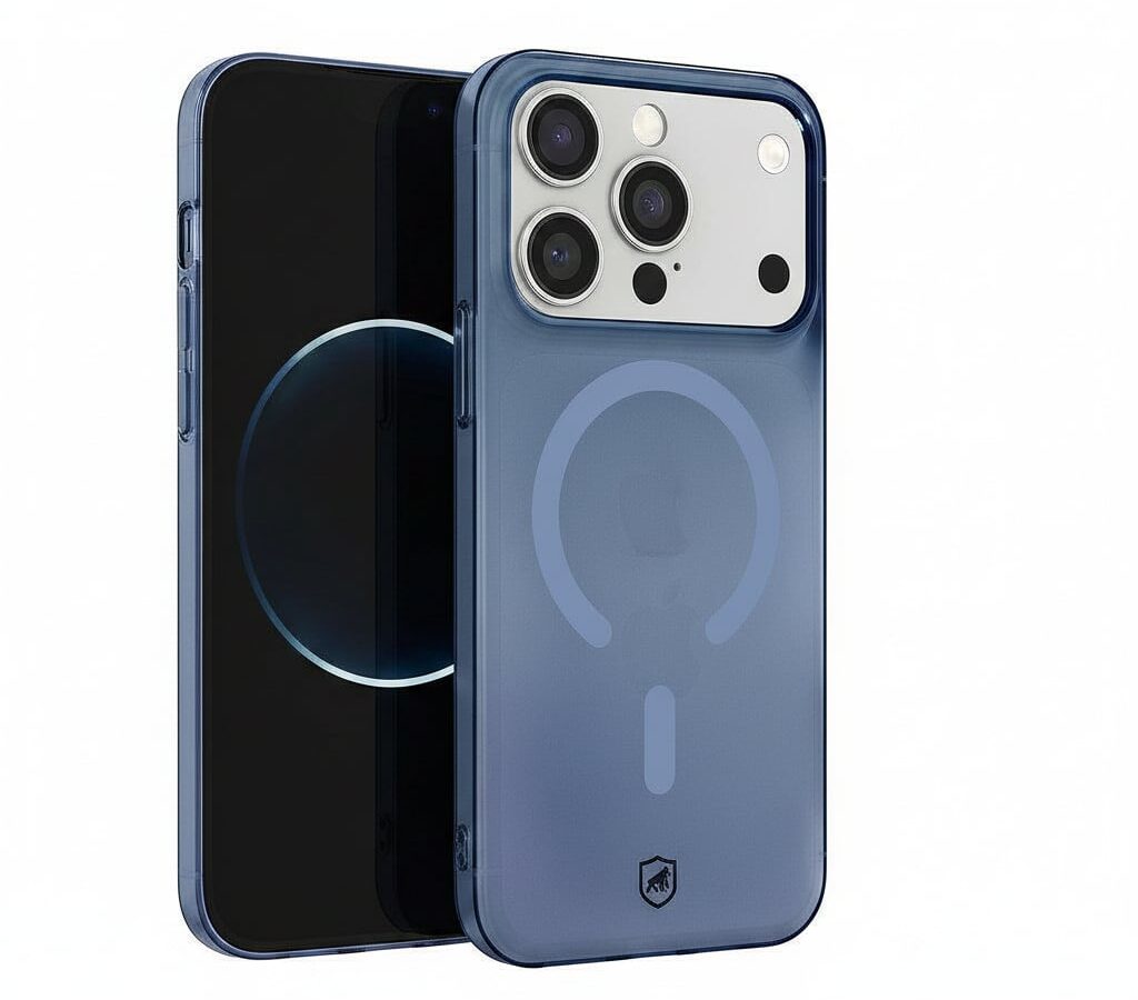 Capa Crystal Slim Magsafe para iPhone 17 Pro: transparente, azul e sem amarelamento