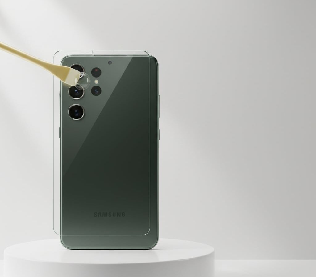 Película Traseira de Fibra de Carbono Preta para Galaxy S25 Plus: lançamento Gshield